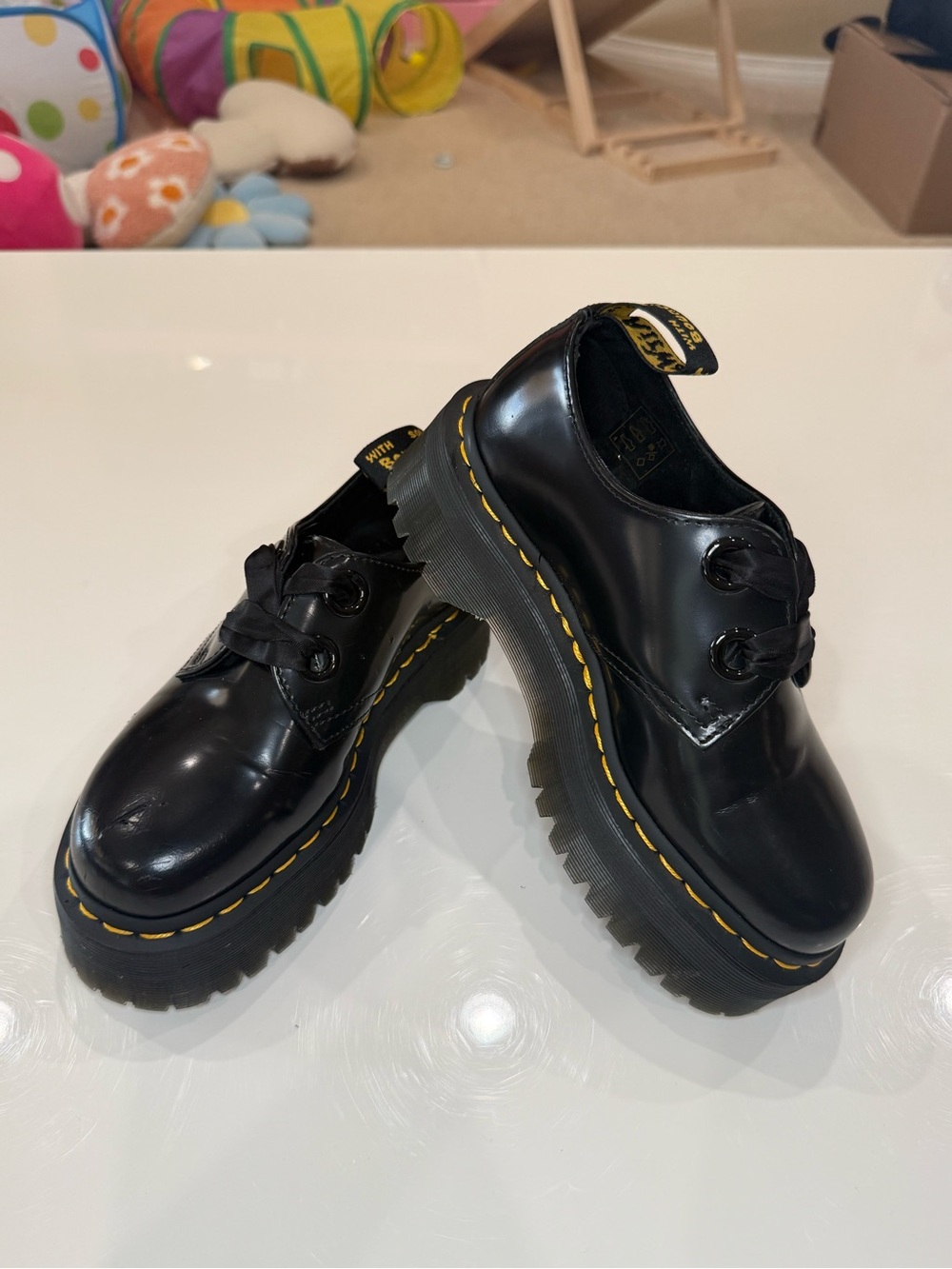 Dr. Martens Black Leather Chunky Lace-Up Shoes